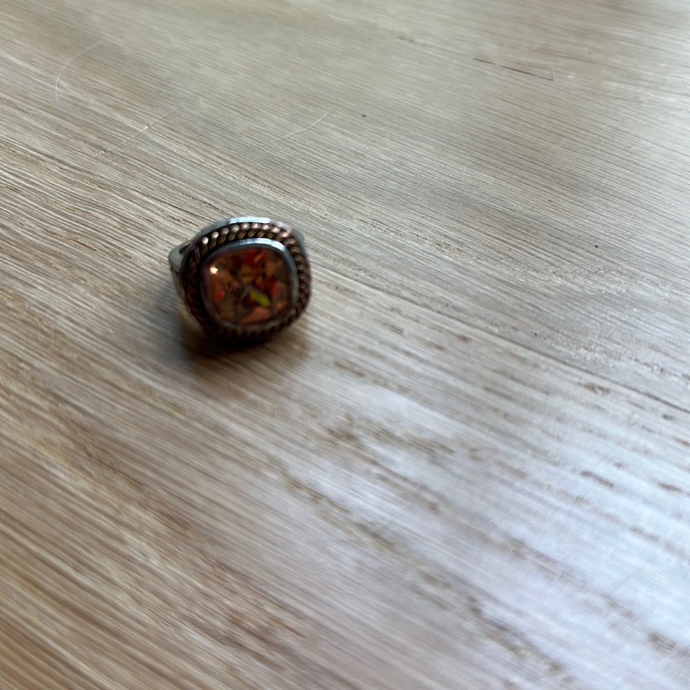 Large silver and gold ring